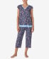 Фото #7 товара Women's Short Sleeve Cropped PJ Set