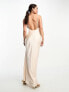 Фото #4 товара Miss Selfridge bridesmaid satin cowl maxi slip dress in blush