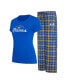 Women's Royal, Gold Los Angeles Rams Arctic T-shirt and Flannel Pants Sleep Set