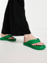 Фото #1 товара Urban Revivo flatform toe post sandal in green