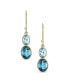 Фото #2 товара Серьги Bling Jewelry Double Oval London Blue Topaz & Swiss Blue