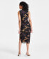 Фото #2 товара Women's Camo-Print Mock-Neck Sleeveless Mesh Midi Dress, Created for Macy's