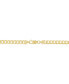 Фото #5 товара Concave Curb Link 20" Chain Necklace in 14k Gold-Plated Sterling Silver