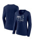 Фото #1 товара Women's Navy Dallas Cowboys 2023 NFC East Division Champions Conquer Long Sleeve V-Neck T-shirt