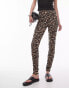 Topshop Tall leopard print legging in brown