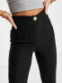 River Island Petite split front cigarette trouser in black