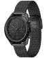 Men's Chronograph Boston Black-Tone Stainless Steel Mesh Bracelet Watch 42mm