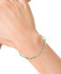ფოტო #2 პროდუქტის EFFY® Turquoise & Diamond (1/3 ct. t.w.) Bezel Link Bracelet in 14k Gold