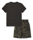 ფოტო #2 პროდუქტის Little Boys Camo Logo Tee and Shorts Set