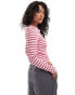 Фото #4 товара ASOS DESIGN striped cardigan in red and pink