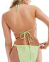 Brave Soul frilled trim triangle bikini top in mint green