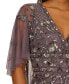 ფოტო #5 პროდუქტის Women's Embellished Cape-Sleeve Gown