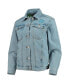 ფოტო #3 პროდუქტის Women's Blue Charlotte FC Print Denim Button-Up Jacket