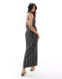 Фото #3 товара ASOS DESIGN striped strappy maxi dress with back detail in black