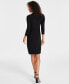 Women's Faux-Wrap 3/4-Sleeve Sheath Dress