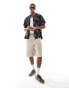 ASOS DESIGN relaxed revere beachy shirt with palm tree print in black Черный, L - Chest 42 - фото #4