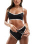 Фото #2 товара ASOS DESIGN mix and match contrast binding hidden underwire crop bikini in black