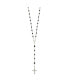 Фото #3 товара Diamond2Deal sterling Silver Polished Black Onyx Rosary Pendant Necklace 33"