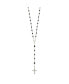 Sterling Silver Polished Black Onyx Rosary Pendant Necklace 33"