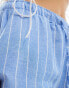 Фото #3 товара Stradivarius STR rustic pull on trouser in blue pinstripe