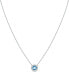 Фото #2 товара delicate silver necklace with aquamarine and crystals Tesori SAIW94