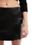 Фото #3 товара Mango mini croc detail skirt in black