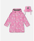 ფოტო #1 პროდუქტის Girl Changing Color Rain Coat And Hat Set Pink Printed Sunglasses Cats - Toddler Child