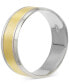 Фото #2 товара Men's Textured & Smooth Band in 14k Two-Tone Gold