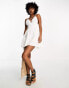 ONLY open back mini dress with broderie detail in white