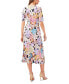 Women's Floral-Print Tie-Waist Midi Dress