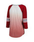 ფოტო #4 პროდუქტის Women's White, Crimson Alabama Crimson Tide Lead Off Ombre Raglan 3/4-Sleeve V-Neck T-shirt