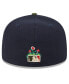 ფოტო #2 პროდუქტის Men's Navy New York Yankees Sprouted 59FIFTY Fitted Hat