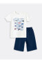 Пижама LCW Kids Bicycle Neck Print Short Sleeves Boy Set