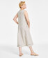 Women's 100% Linen Ladder-Stitch Midi Dress, Created for Macy's