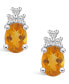 ფოტო #3 პროდუქტის Citrine (2-3/8 ct. t.w.) and Diamond (1/5 ct. t.w.) Stud Earrings in 14K White Gold