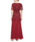 Фото #2 товара Women's Sequin Chiffon Flutter-Sleeve Gown