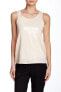 Ro & De 125847 Womens Crew Neck Sequin Sleeveless Nude Tank Top Size X-Small - фото #1