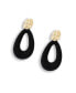ფოტო #1 პროდუქტის Women's Black Teardrop Dented Drop Earrings