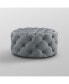 Bella Upholstered Tufted Allover Round Cocktail Ottoman
