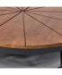 Modern Industrial Coffee Table with Etched Circular Mango Wood Top