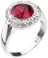 Silver ring with red Swarovski crystal 35026.3