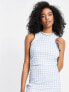 Фото #1 товара Vero Moda round neck sleeveless top co-ord in pale blue gingham