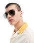 Jack & Jones aviator sunglasses in gold