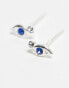 Kingsley Ryan blue gem eye stud earrings in sterling silver