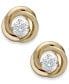 ფოტო #1 პროდუქტის Cubic Zirconia Love Knot Stud Earrings in 10k Gold