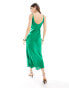 ASOS DESIGN high apex slip maxi dress in bright green Зеленый, 36 - фото #3