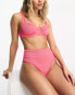 Фото #1 товара We Are We Wear Tia high waist bikini bottom in cerise pink