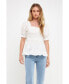 ფოტო #2 პროდუქტის Women's Smocked Bow Tie Peplum Top