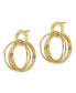 Stainless Steel Textured Yellow plated Circles Dangle Earrings