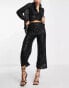 Vila sequin wide leg co-ord trousers in black